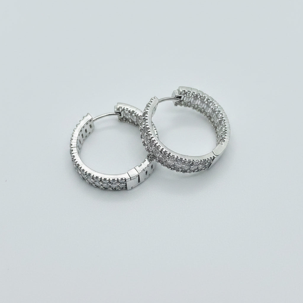 Crystal Frame Hoop Earrings
