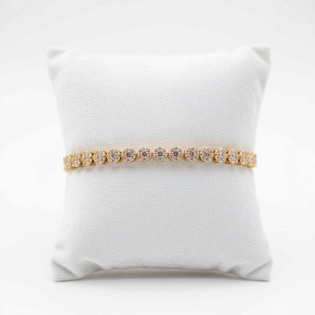 Gold Flower Petal Wristlet