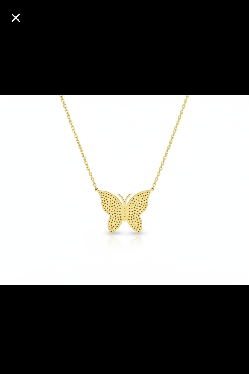 Gold Pavé Butterfly necklace